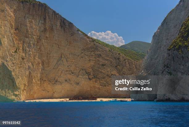 arriving to navagio beach - navagio stock pictures, royalty-free photos & images