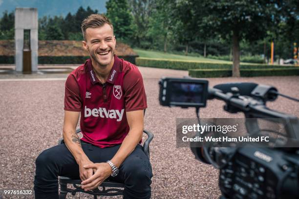 West Ham Uniteds new signing Andriy Yarmolenko poses on July 10, 2018 in Bad Ragaz, Switzerland.