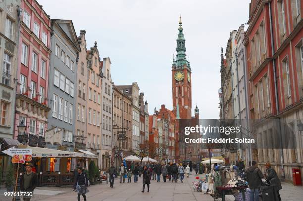 The town Hall in the old city of Gdansk. Houses of notable people in the old city of Gdansk on October 10, 2015 in Gdansk, Poland.