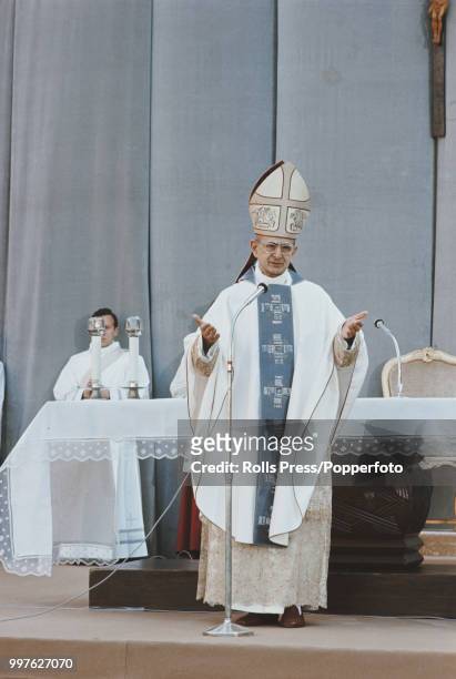 Pope Paul VI attends an Easter Sunday Mass in St Peter's Square in Vatican City, Rome, Italy on March 29th 1970.