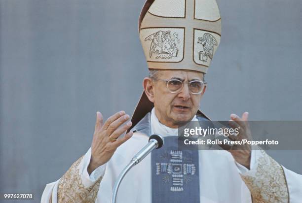 Pope Paul VI attends an Easter Sunday Mass in St Peter's Square in Vatican City, Rome, Italy on March 29th 1970.