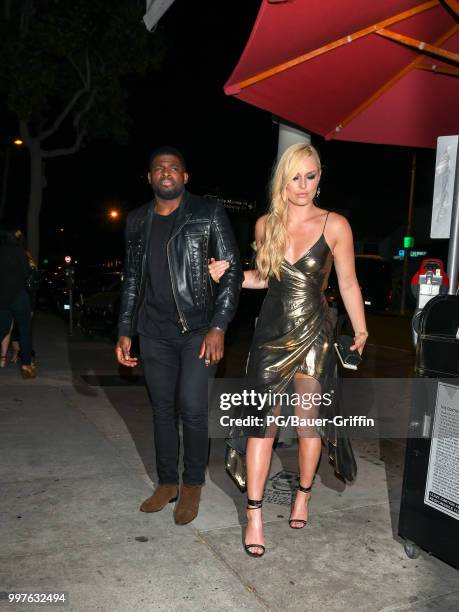 Subban and Lindsey Vonn are seen on July 12, 2018 in Los Angeles, California.