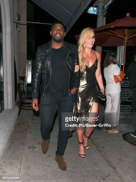 Subban and Lindsey Vonn are seen on July 12, 2018 in Los Angeles, California.