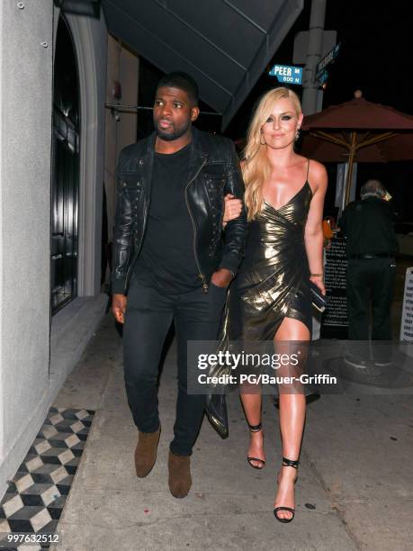 Subban and Lindsey Vonn are seen on July 12, 2018 in Los Angeles, California.