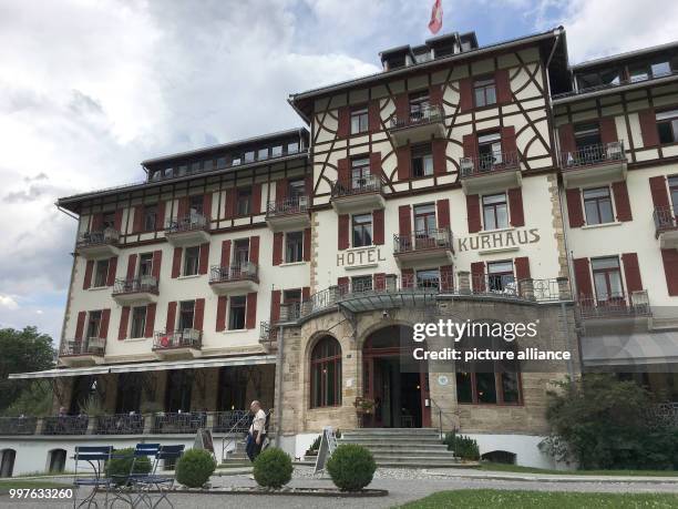 The hotel Kurhaus can be seen in Berguen, Switzerland, 21 July 2017. This is the setting of the Sat.1 dating show for singles aged older than 60. The...