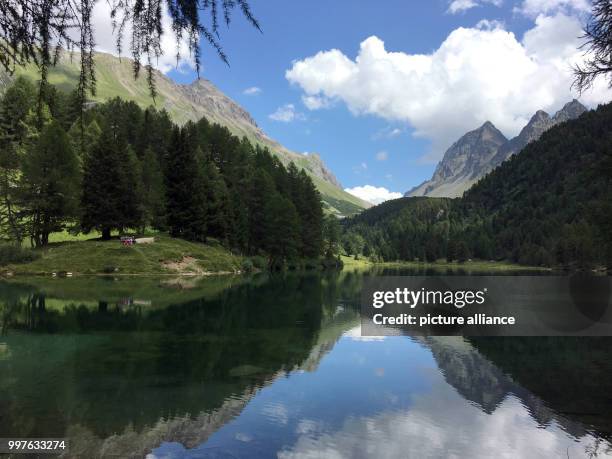 The Palpuognasee river can be seen above Berguen, Switzerland, 22 July 2017. This is the setting of the Sat.1 dating show for singles aged older than...