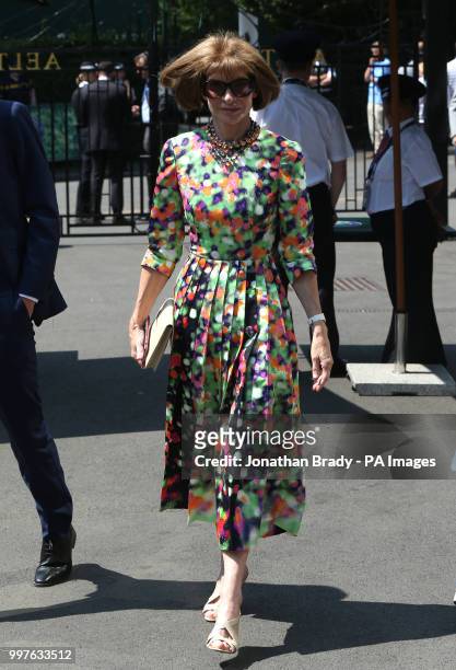 Dame Anna Wintour on day eleven of the Wimbledon Championships at the All England Lawn Tennis and Croquet Club, Wimbledon.
