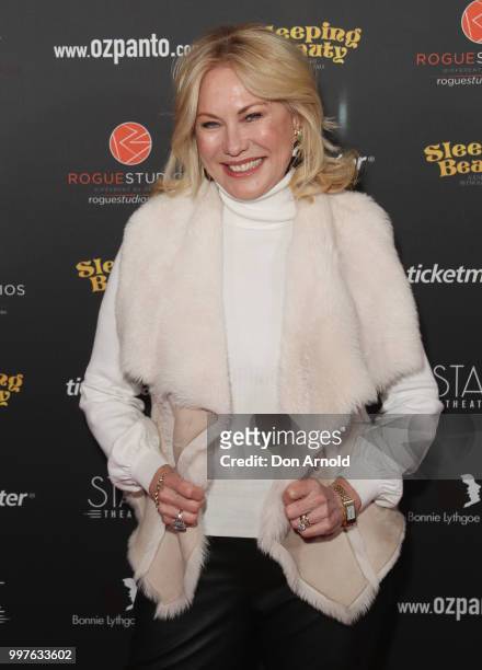 Kerri-Anne Kennerley arrives for opening night of Sleeping Beauty - A Knight Avenger's Tale at State Theatre on July 13, 2018 in Sydney, Australia.