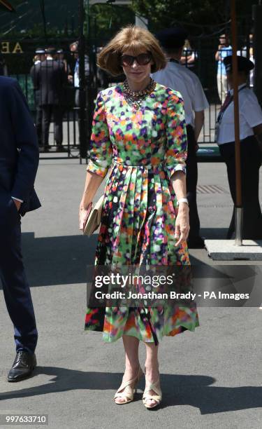 Dame Anna Wintour on day eleven of the Wimbledon Championships at the All England Lawn Tennis and Croquet Club, Wimbledon.