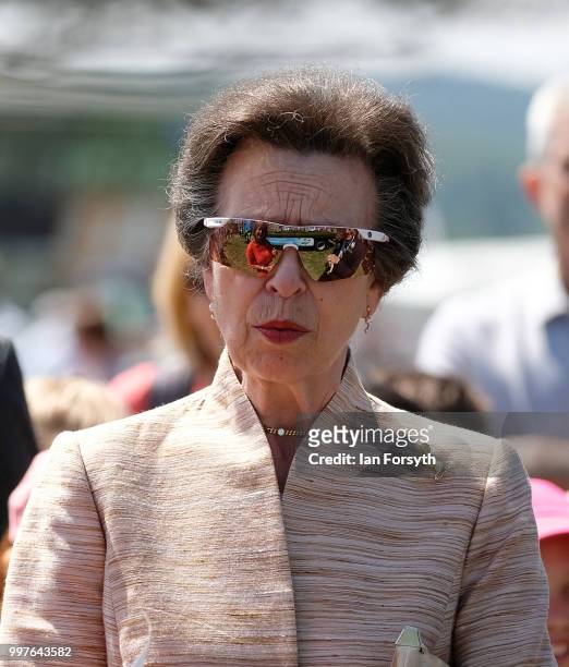Princess Anne, Princess Royal tours the Showground as she visits during the second day of the 160th Great Yorkshire Show on July 11, 2018 in...