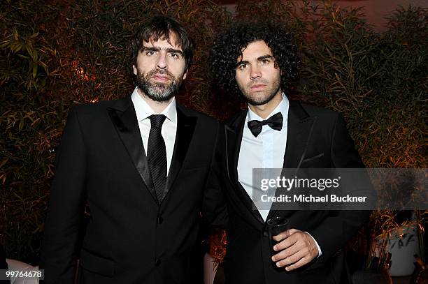 Co-writers Armando Bo and Nicolas Giacobone attend the Biutiful Party at the Majestic Beach during the 63rd Annual Cannes Film Festival on May 17,...