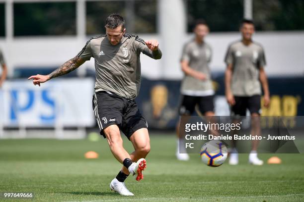 Federico Bernardeschi during a Juventus training session at Juventus Training Center on July 13, 2018 in Turin, Italy.