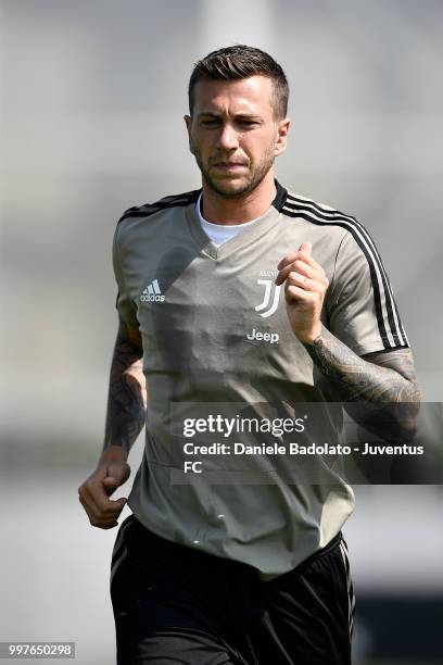 Federico Bernardeschi during a Juventus training session at Juventus Training Center on July 13, 2018 in Turin, Italy.