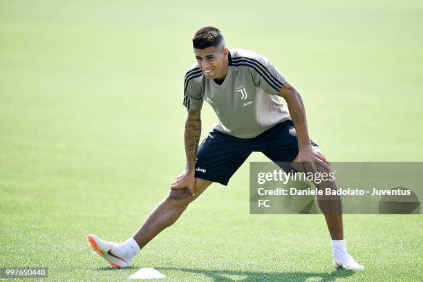 Joao Cancelo during a Juventus training session at Juventus Training Center on July 13, 2018 in Turin, Italy.