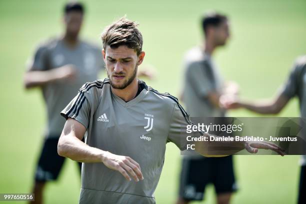 Daniele Rugani during a Juventus training session at Juventus Training Center on July 13, 2018 in Turin, Italy.