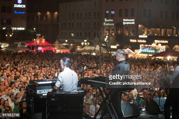 The French band Electro Deluxe plays at the 'Nuernberger Bardentreffen' in Nuremberg, Germany, 29 July 2017. The programme of the free music festival...