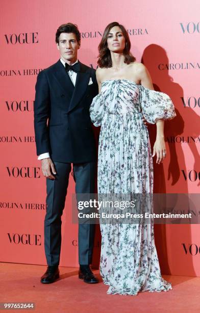 Davinia Pelegri and Oriol Elcacho attend Vogue 30th Anniversary Party at Casa Velazquez on July 12, 2018 in Madrid, Spain.