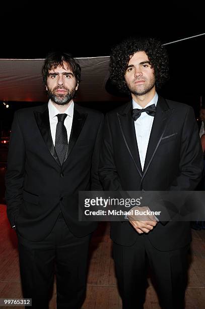 Co-writers Armando Bo and Nicolas Giacobone attend the Biutiful Party at the Majestic Beach during the 63rd Annual Cannes Film Festival on May 17,...