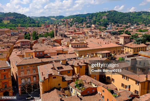 overview of bologna, emilia-romagna, italy - emilia stock-fotos und bilder