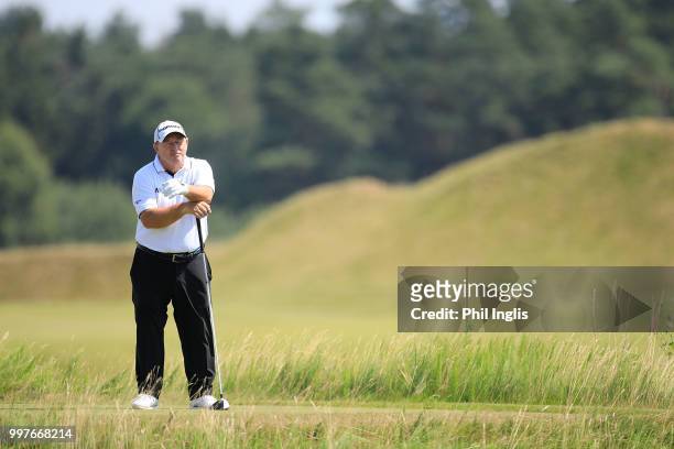 Ian Woosnam of Wales in action during Day One of the WINSTONgolf Senior Open at WINSTONlinks on July 13, 2018 in Schwerin, Germany.