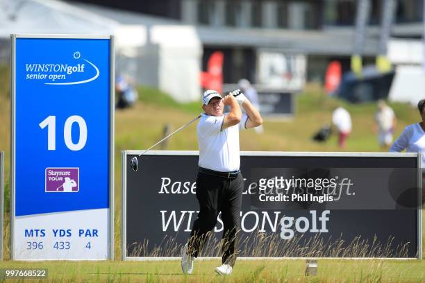 Ian Woosnam of Wales in action during Day One of the WINSTONgolf Senior Open at WINSTONlinks on July 13, 2018 in Schwerin, Germany.