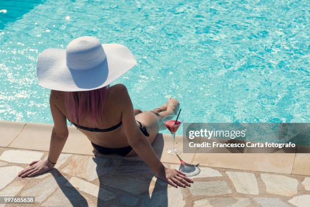 summer in the pool - carta stock pictures, royalty-free photos & images