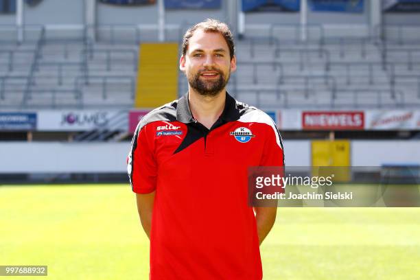 Ole Siegel of SC Paderborn poses during the team presentation at Benteler Arena on July 13, 2018 in Paderborn, Germany.