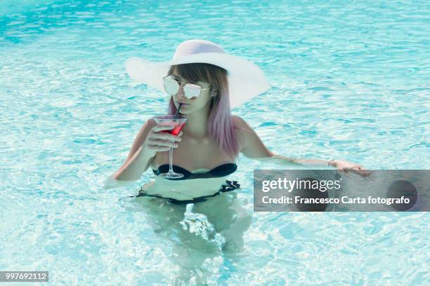 summer in the pool - carta stock pictures, royalty-free photos & images