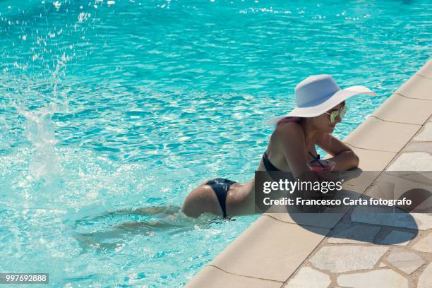 summer in the pool - carta stock pictures, royalty-free photos & images