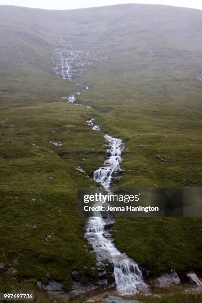 glen etive waterfalls - glen etive stock pictures, royalty-free photos & images