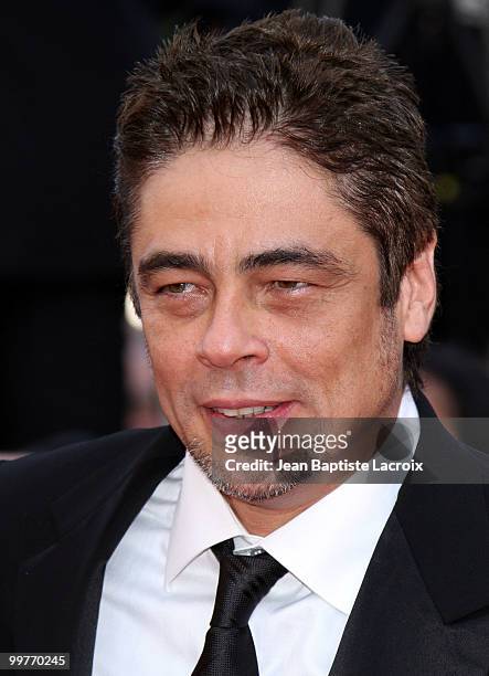 Benicio Del Toro attends the premiere of 'Biutiful' held at the Palais des Festivals during the 63rd Annual International Cannes Film Festival on May...
