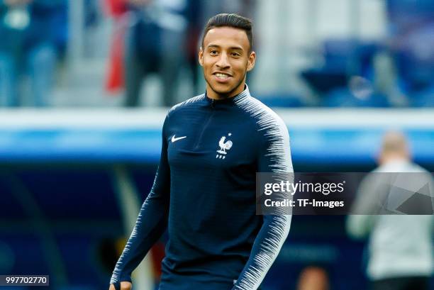 Corentin Tolisso of France looks on prior to the 2018 FIFA World Cup Russia Semi Final match between France and Belgium at Saint Petersburg Stadium...