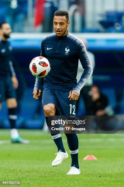 Corentin Tolisso of France controls the ball prior to the 2018 FIFA World Cup Russia Semi Final match between France and Belgium at Saint Petersburg...