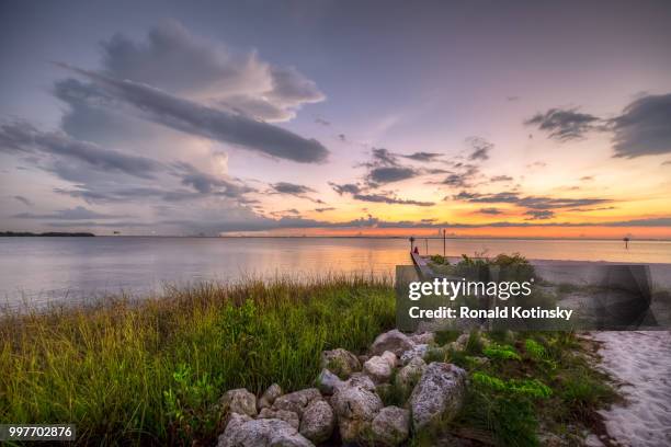 twilight sunset tampa bay - kotinsky stock pictures, royalty-free photos & images