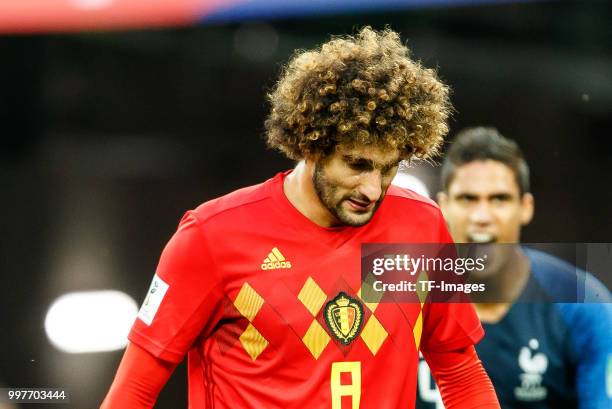 Marouane Fellaini of Belgium looks on during the 2018 FIFA World Cup Russia Semi Final match between France and Belgium at Saint Petersburg Stadium...