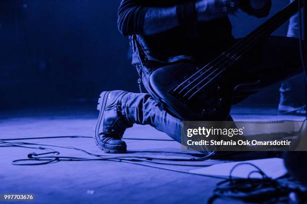 Kneeling on stage