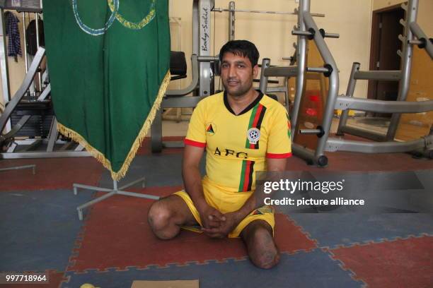Former Afghan soldier Matiullah trains for the Invictus Games in Canada in a sports hall of the Afghan Army in Kabul, Afghanistan, 20 July 2017. The...