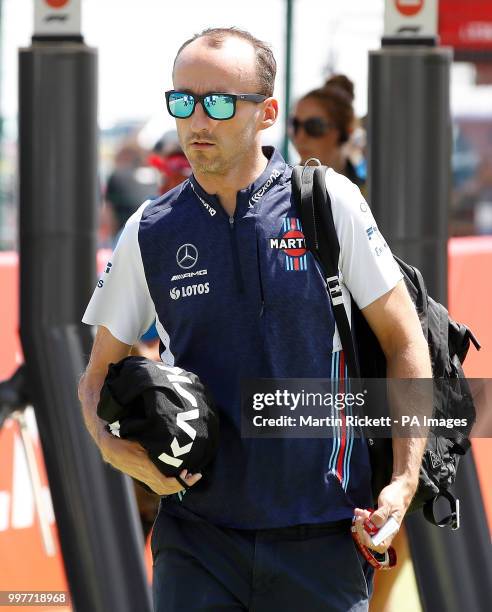 Williams F1 reserve driver Robert Kubica on paddock day of the 2018 British Grand Prix at Silverstone Circuit, Towcester.