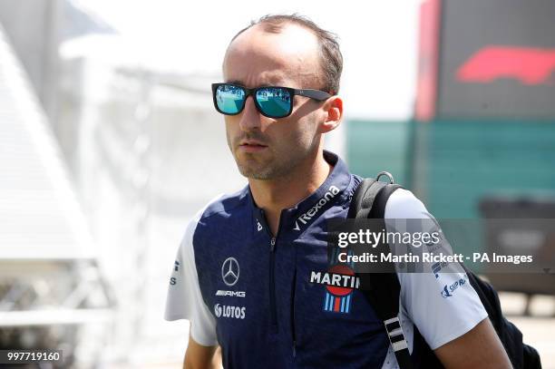 Williams F1 reserve driver Robert Kubica on paddock day of the 2018 British Grand Prix at Silverstone Circuit, Towcester.