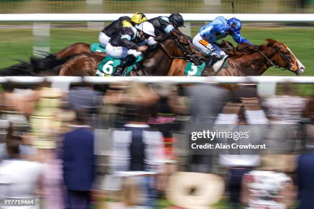 McDonald riding Zap win The bet365 Handicap Stakes at Newmarket Racecourse on July 13, 2018 in Newmarket, United Kingdom.