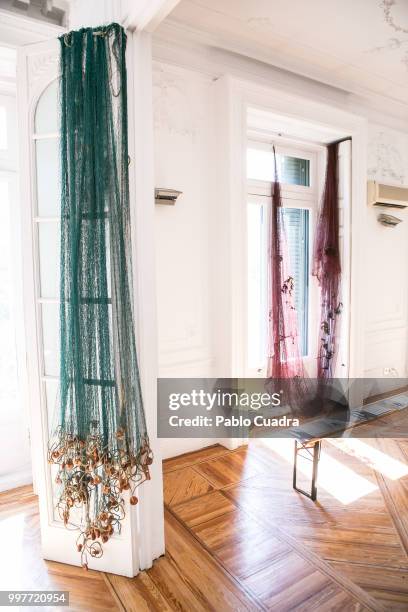 Set design at Carlota Barrera's fashion show, designed by Puntofilipino and Carlos de Troya is seen at Casa Velazquez on July 12, 2018 in Madrid,...