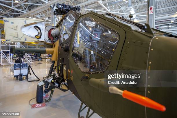 View of an ATAK helicopter at Turkish Aerospace Industries Inc. In Ankara, Turkey on July 13, 2018. Turkey and Pakistan signed a deal for the sale of...