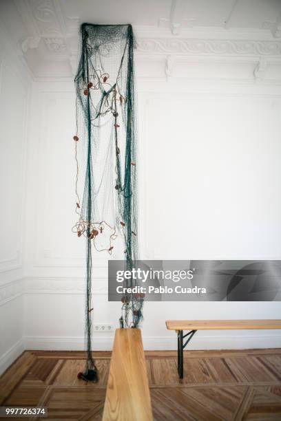 Set design at Carlota Barrera's fashion show, designed by Puntofilipino and Carlos de Troya is seen at Casa Velazquez on July 12, 2018 in Madrid,...