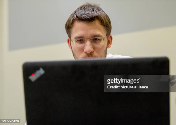 Mathias Grasel, a lawyer representing the main defendant in the ongoing NSU trial, in a courtroom of the Higher Regional Court in Munich, Germany, 1...