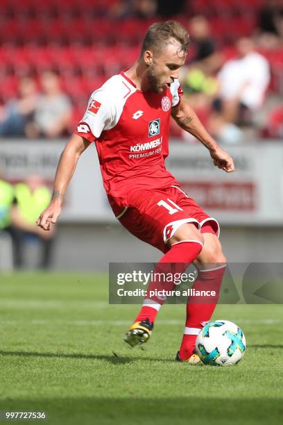 Mainz's Alexandru Maxim on the ball during the international club friendly soccer match between FSV Mainz 05 and Newcastle United in Mainz, Germany,...