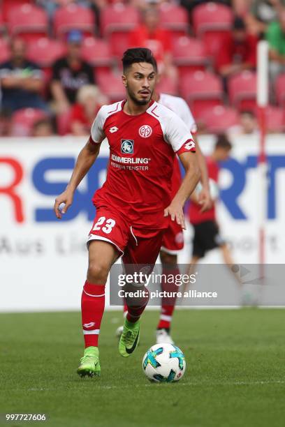 Mainz's Suat Serdar on the ball during the international club friendly soccer match between FSV Mainz 05 and Newcastle United in Mainz, Germany, 29...