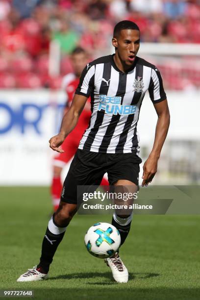 Newcastle's Isaac Hayden on the ball during the international club friendly soccer match between FSV Mainz 05 and Newcastle United in Mainz, Germany,...