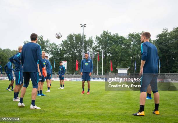 Davie Selke during the Hertha BSC training camp on july 13, 2018 in Neuruppin, Germany.