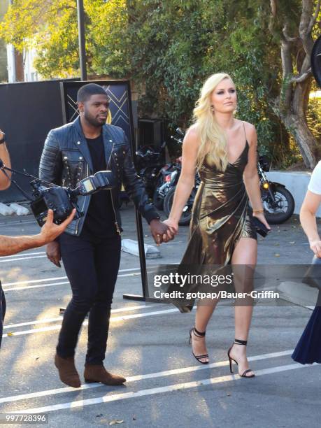 Lindsey Vonn and P.K. Subban are seen on July 12, 2018 in Los Angeles, California.