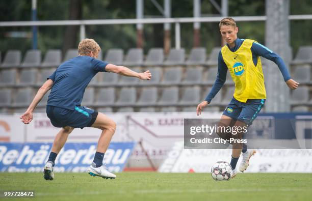 Fabian Lustenberger, Palko Dardai during the Hertha BSC training camp on july 13, 2018 in Neuruppin, Germany.